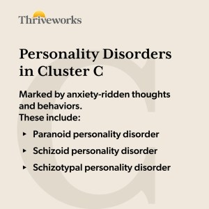 Bulleted list of personality disorder cluster type C symptoms